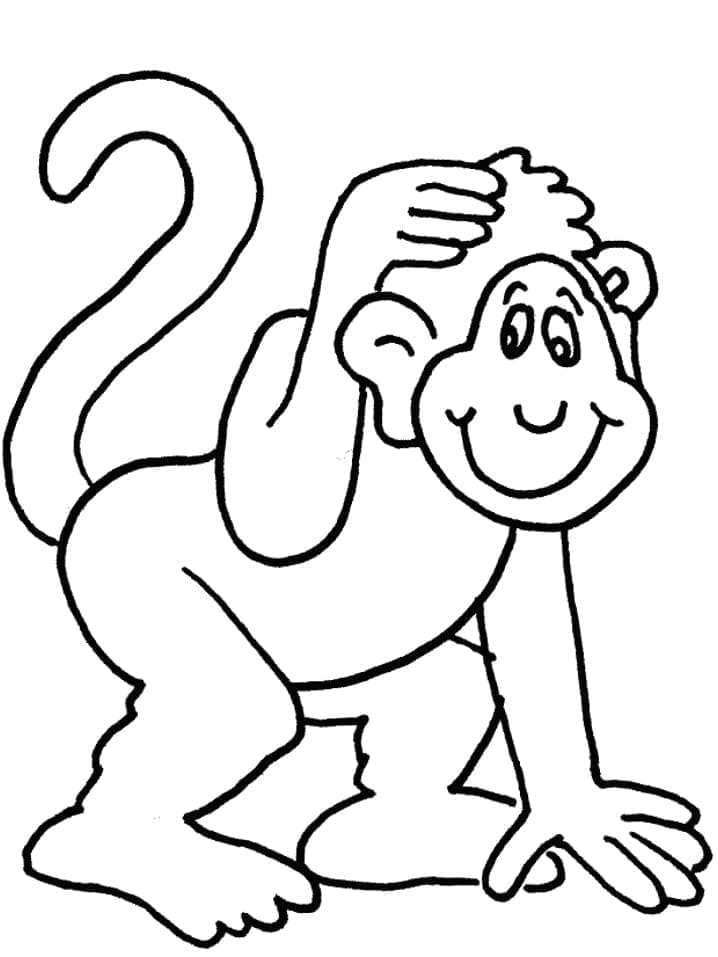 Desenhos de Desenhe Macaco diversão para colorir