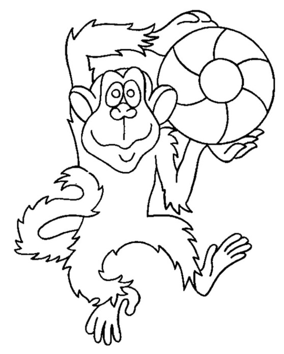 Desenhos de Desenhe Macaco fácil para colorir