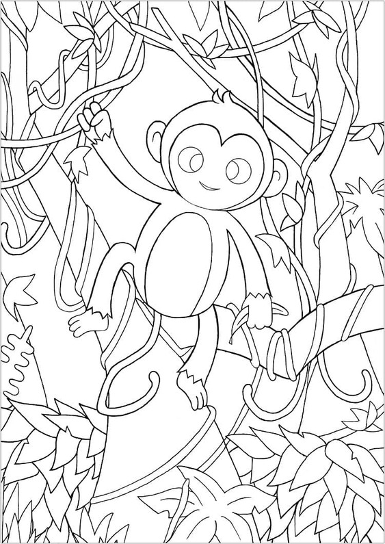 Desenhos de Desenhe Macaco grátis para crianças para colorir