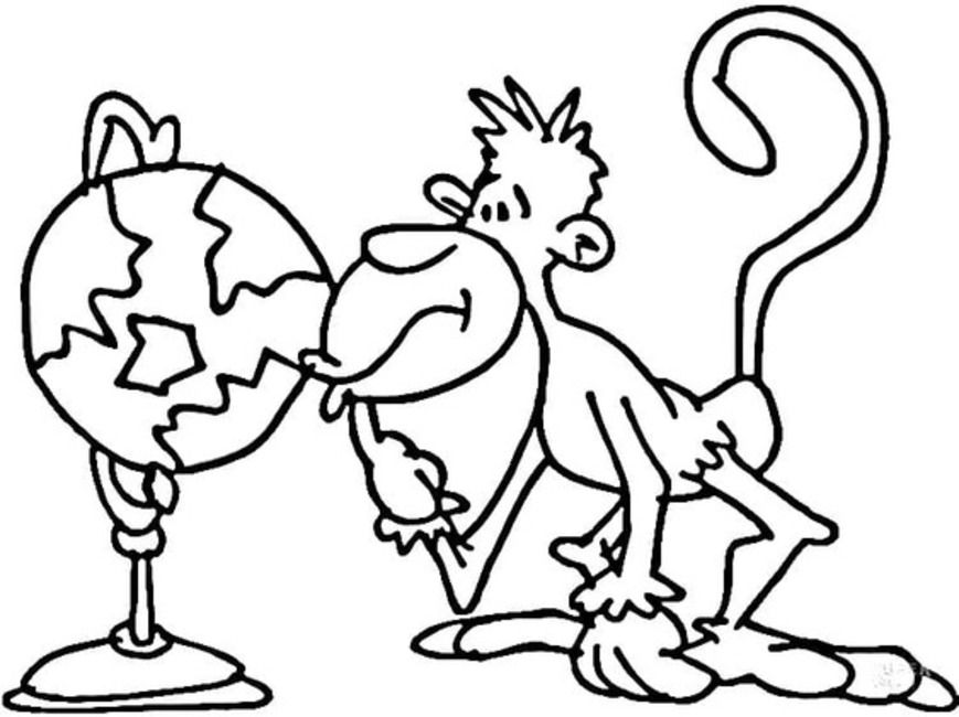 Desenhos de Desenhe Macaco imprimível para crianças para colorir