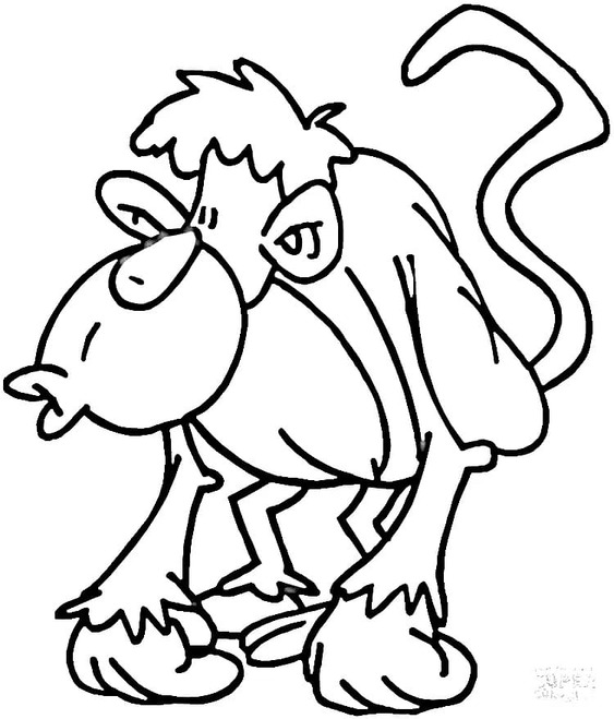 Desenhos de Desenhe Macaco simples para colorir