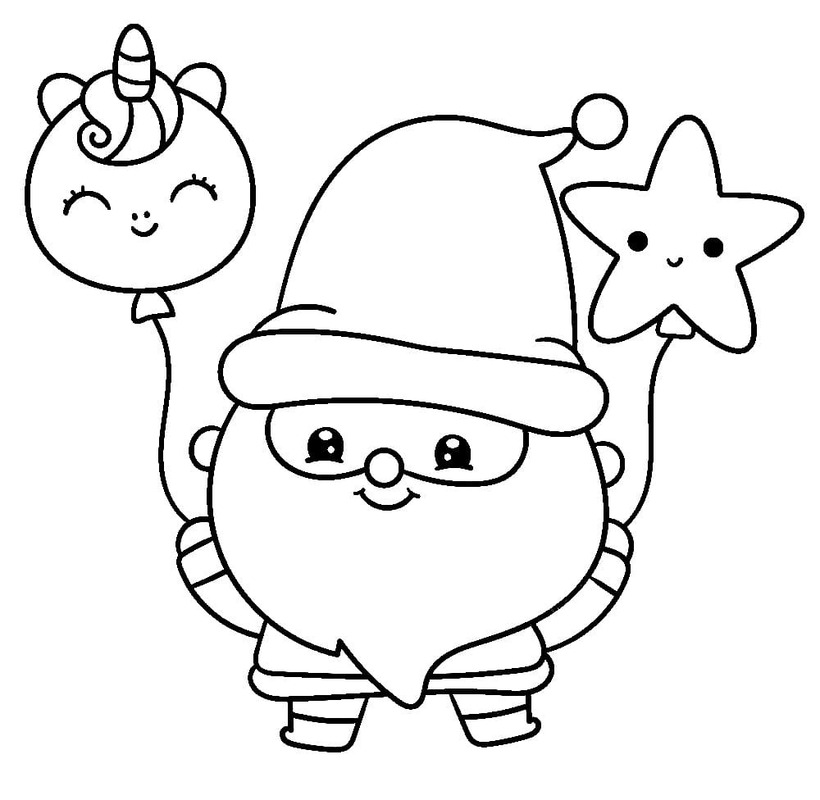 Desenhos de Desenhe Natal Kawaii 3 para colorir