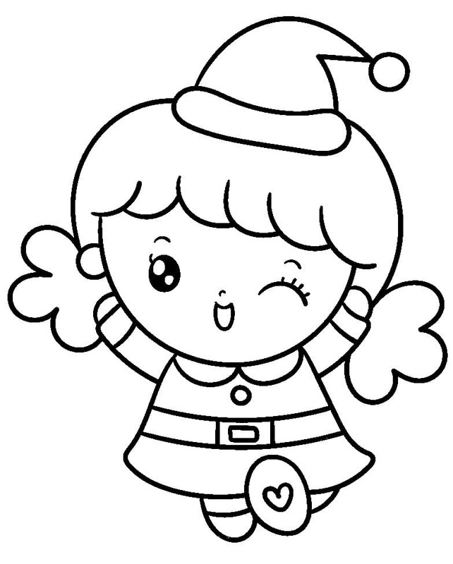 Desenhos de Desenhe Natal Kawaii 4 para colorir