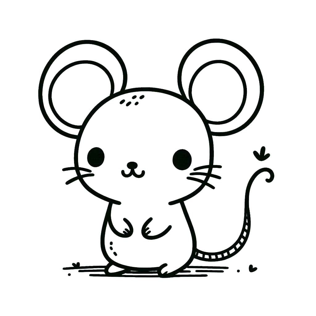 Desenhos de Desenhe Rato básico para colorir