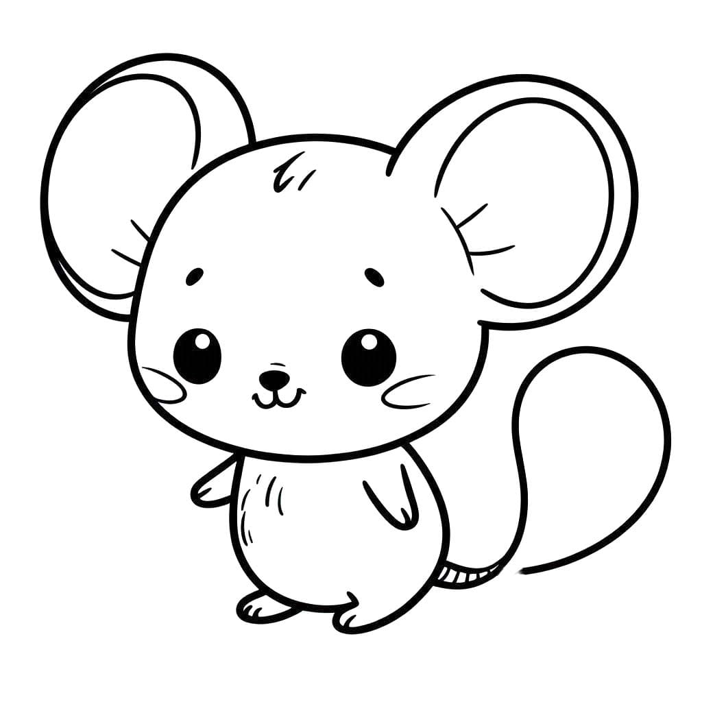 Desenhos de Desenhe Rato fácil para colorir