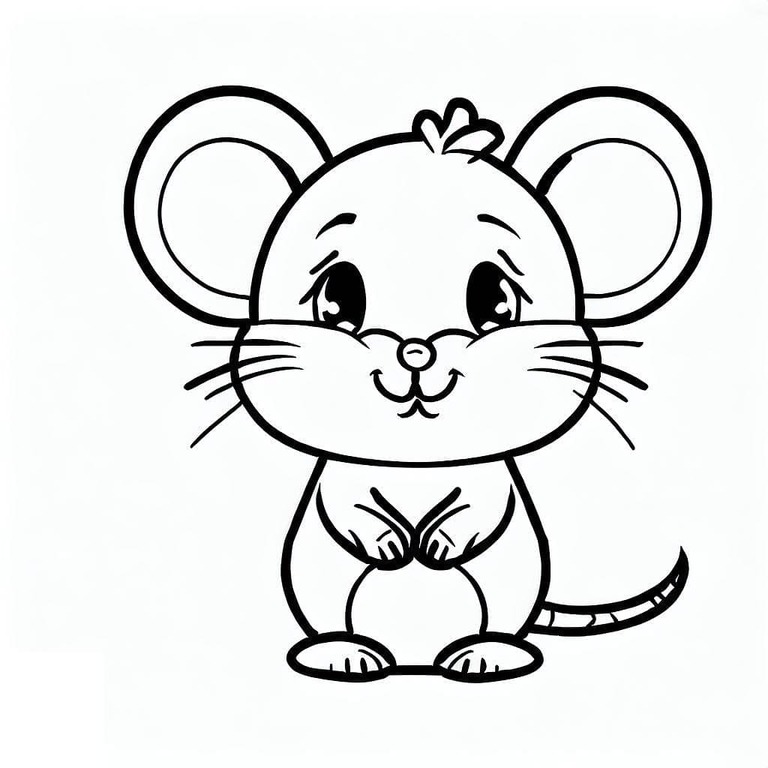 Desenhos de Desenhe Rato simples para colorir
