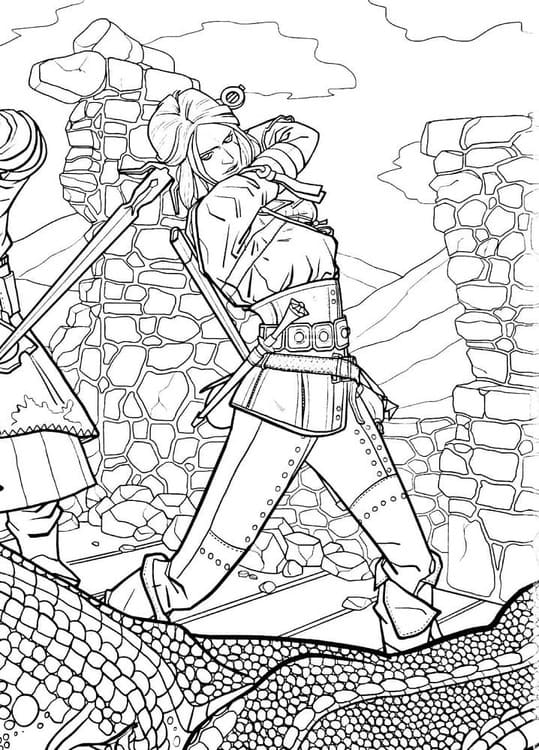 Desenhos de Desenhe The Witcher básico para colorir