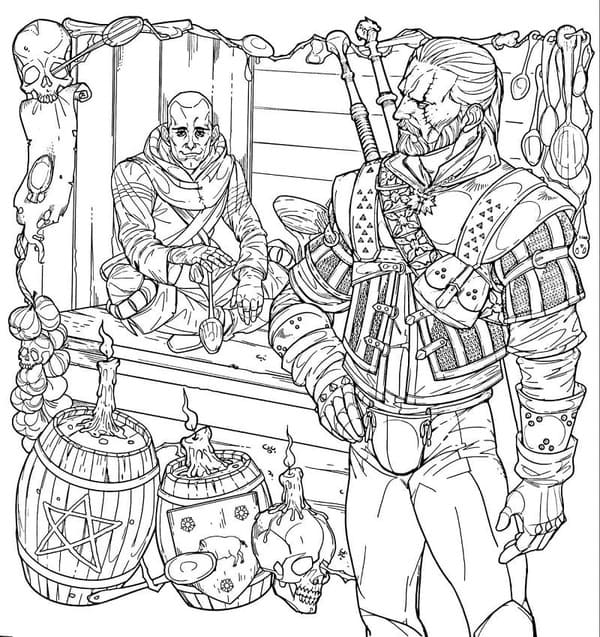 Desenhos de Desenhe The Witcher fácil em crianças para colorir