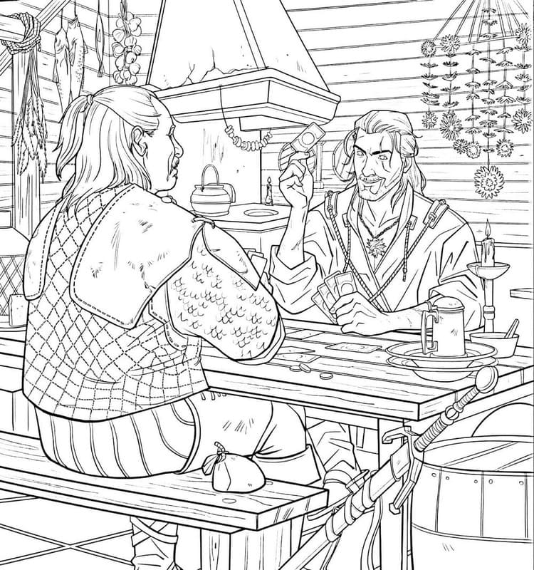 Desenhos de Desenhe The Witcher impressão gratuita para colorir