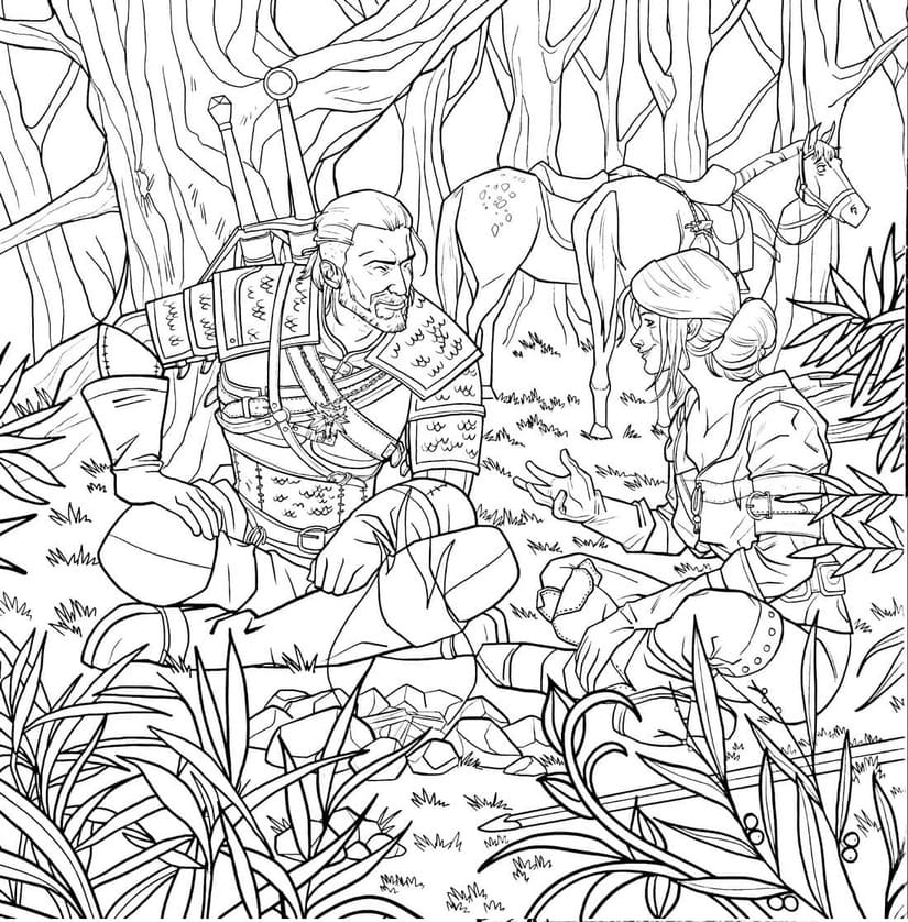 Desenhos de Desenhe The Witcher imprimível para crianças para colorir