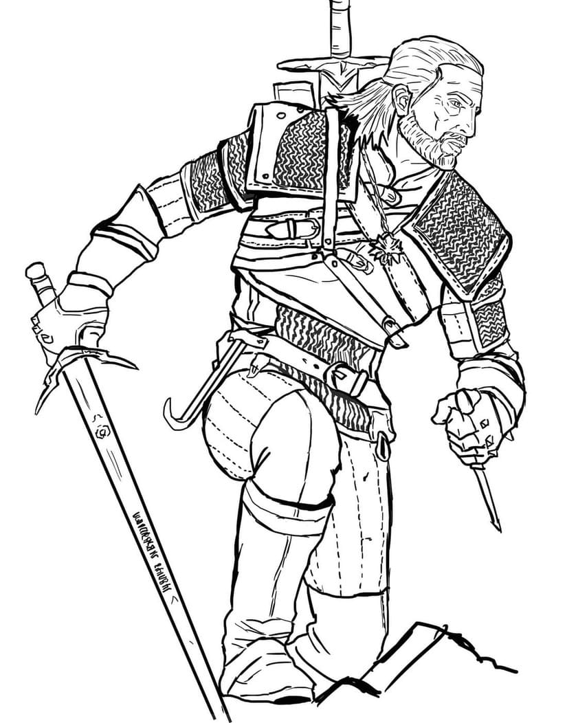 Desenhos de Desenhe The Witcher imprimível para colorir