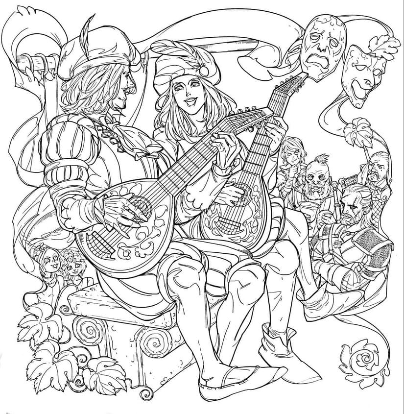 Desenhos de Desenhe The Witcher simples para colorir