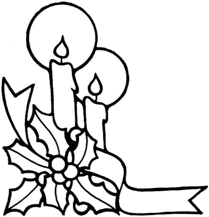 Desenhos de Desenhe Velas de Natal básico em crianças para colorir
