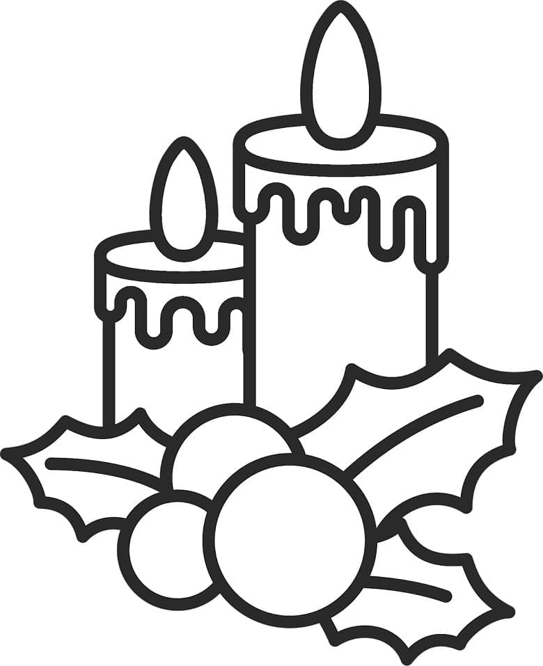 Desenhos de Desenhe Velas de Natal básico grátis para colorir