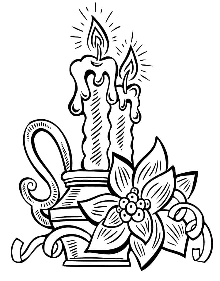 Desenhos de Desenhe Velas de Natal em crianças para colorir