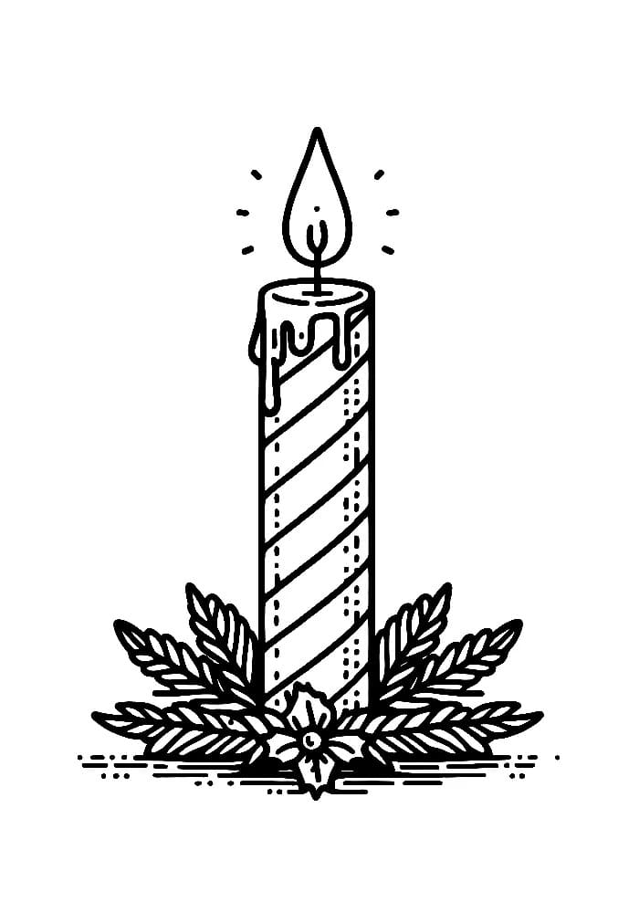 Desenhos de Desenhe Velas de Natal impressão para colorir
