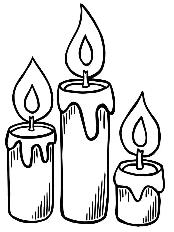 Desenhos de Desenhe Velas de Natal imprimível para colorir