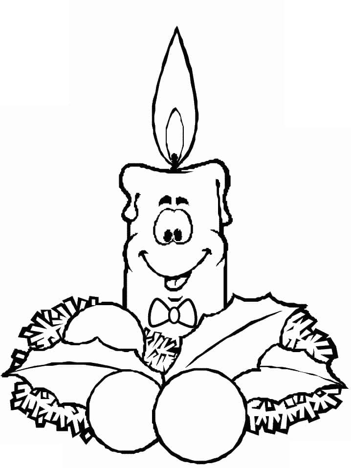 Desenhos de Desenhe Velas de Natal simples grátis para colorir