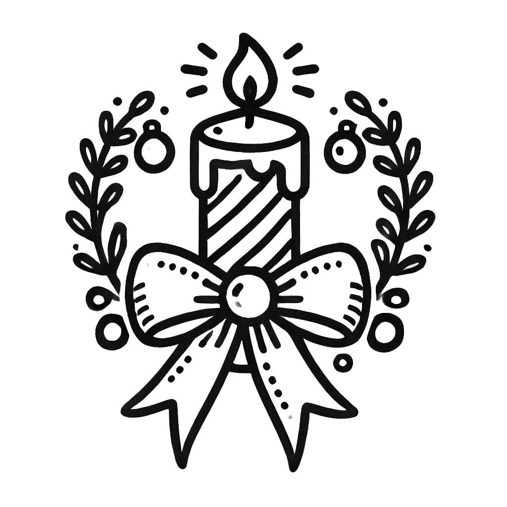 Desenhos de Desenhe Velas de Natal simples para colorir
