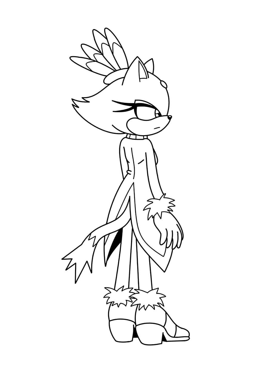 Desenhos de Desenho Blaze the Cat fácil para colorir