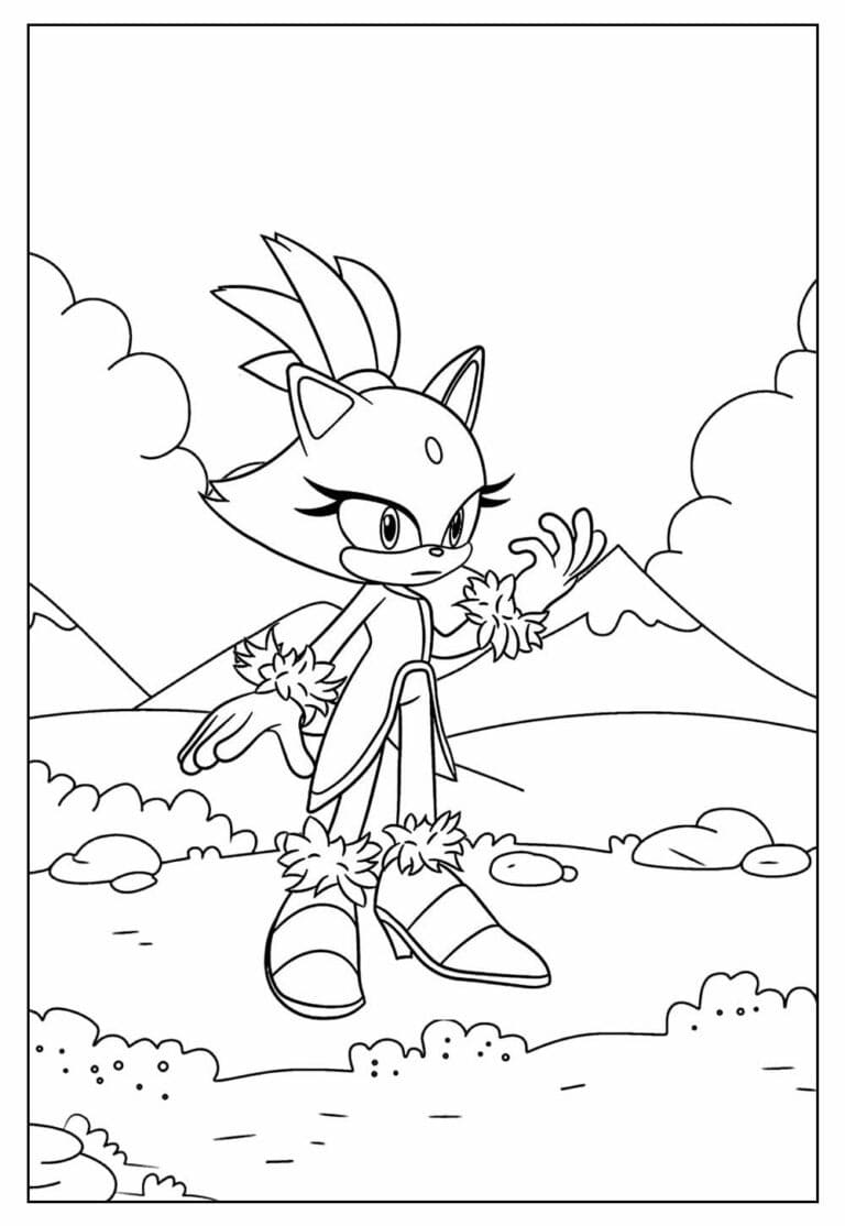 Desenhos de Desenho Blaze the Cat simples em crianças para colorir