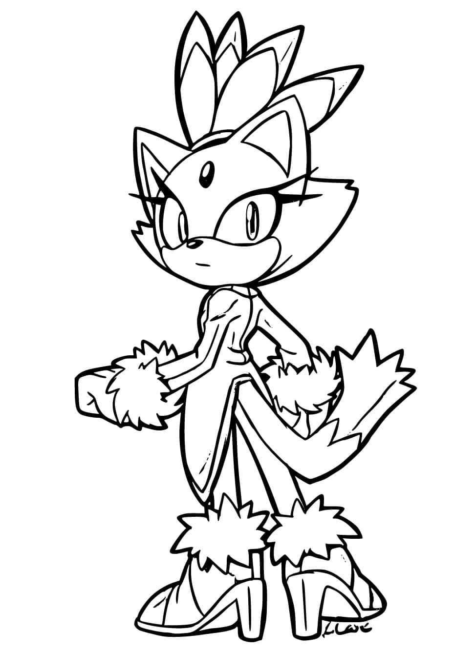 Desenhos de Desenho Blaze the Cat simples para colorir