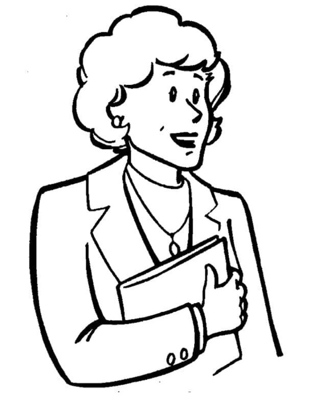 Desenhos de Desenho Professora fácil grátis para colorir