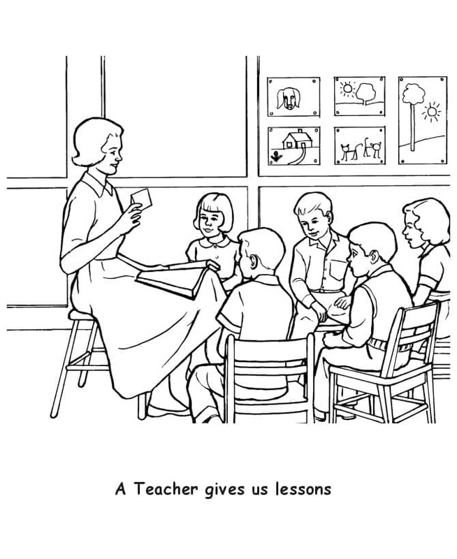 Desenhos de Desenho Professora fácil para colorir