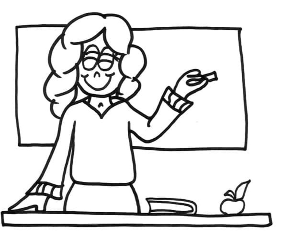 Desenhos de Desenho Professora grátis para crianças para colorir