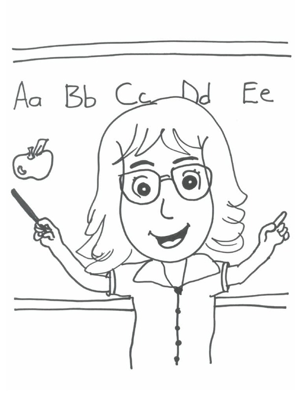 Desenhos de Desenho Professora simples imprimível para colorir