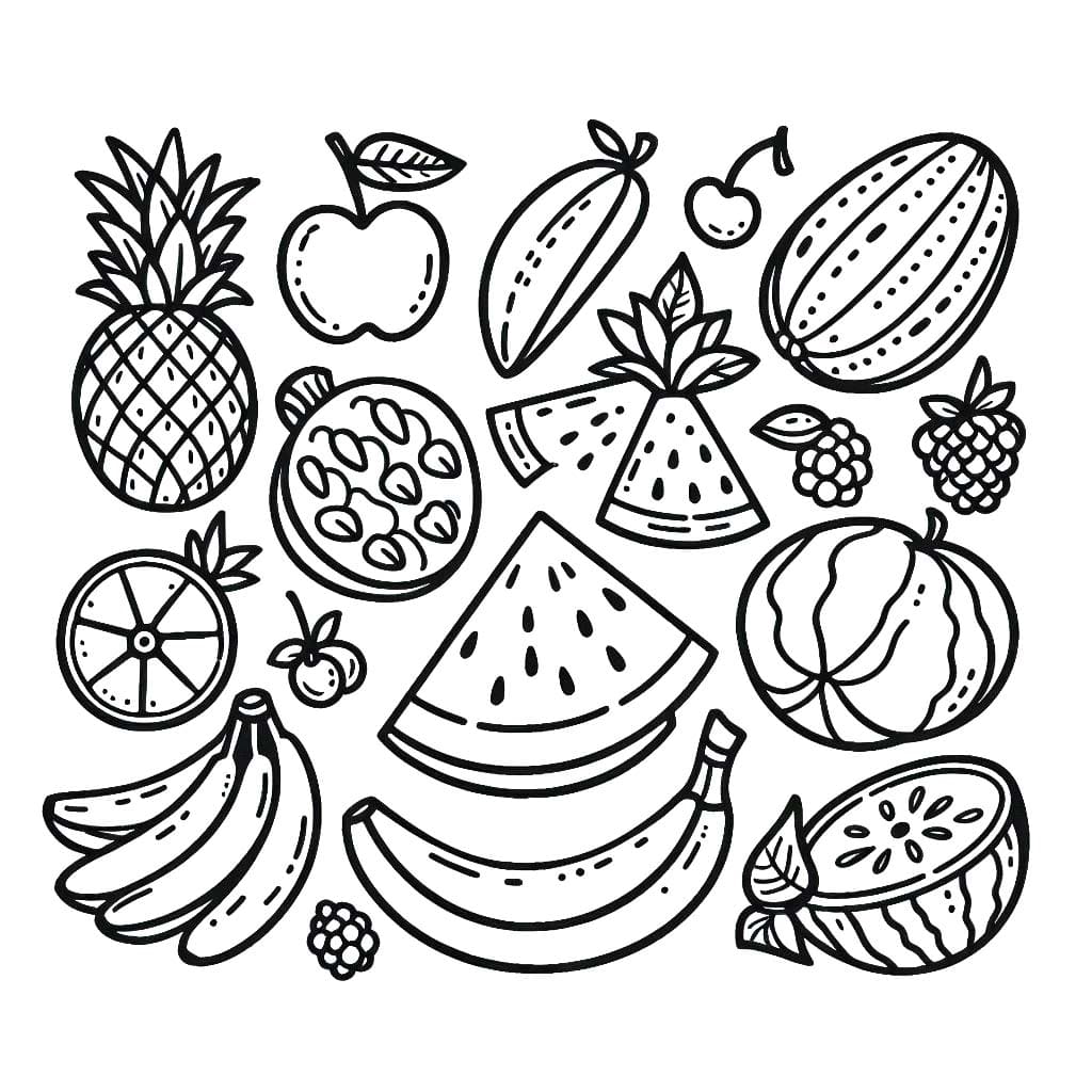 Desenhos de Frutas 5 para colorir