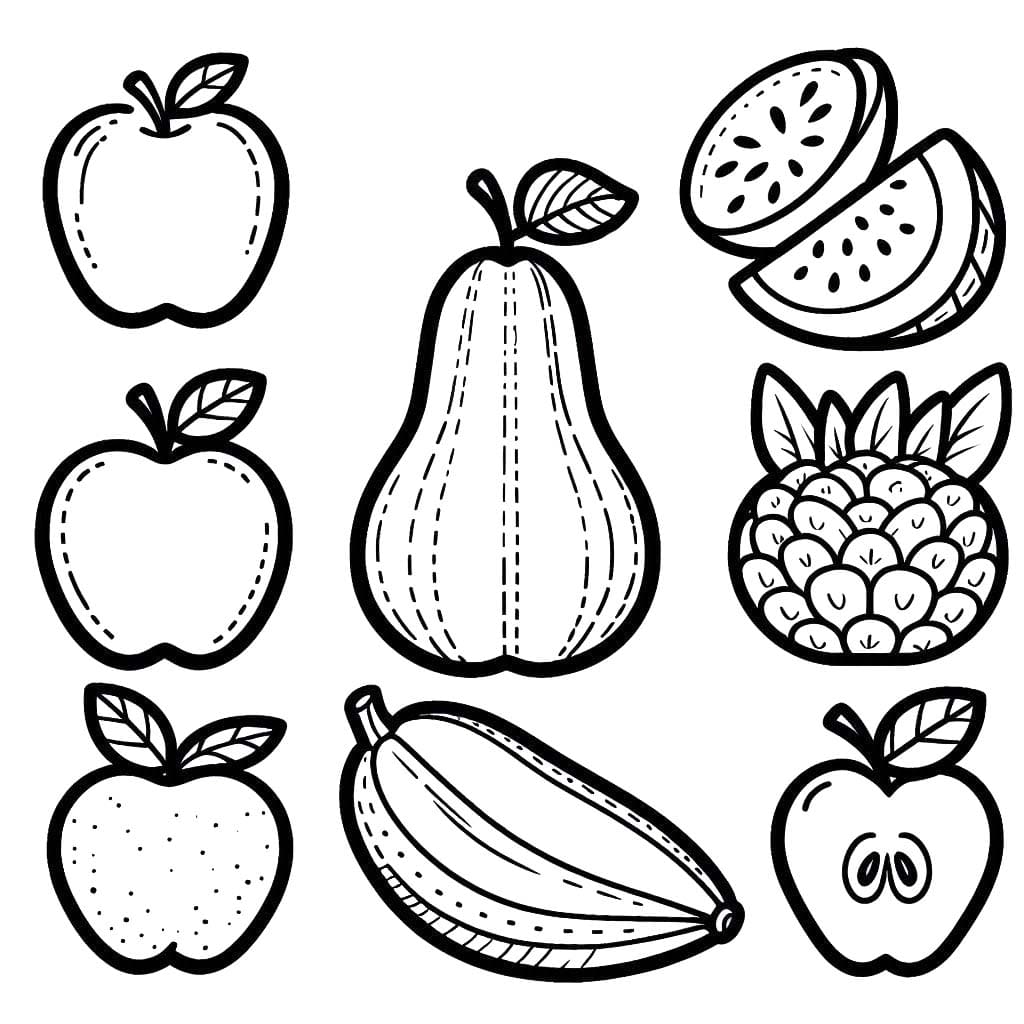 Desenhos de Frutas impressão para colorir