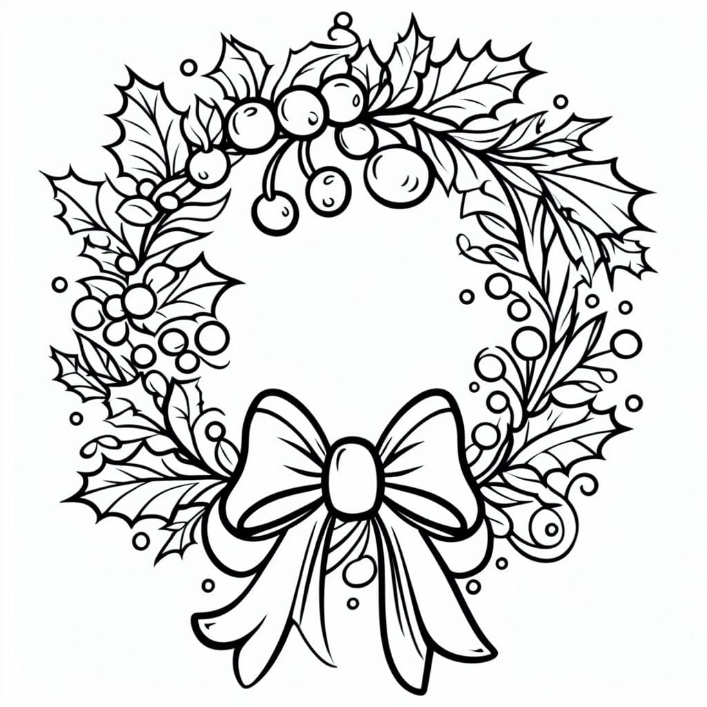 Desenhos de Guirlandas de Natal básico para colorir