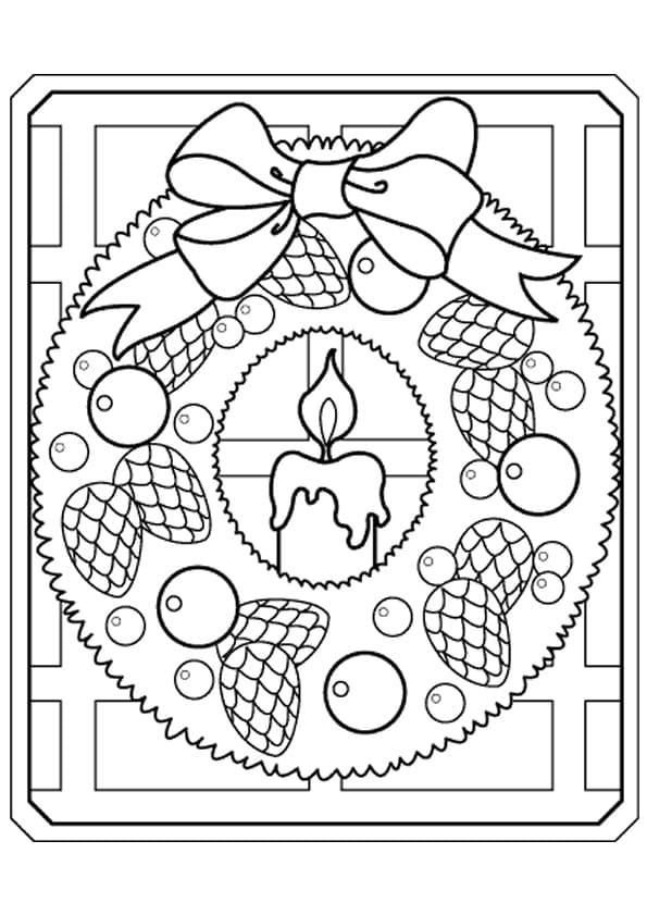 Desenhos de Guirlandas de Natal fácil grátis para colorir