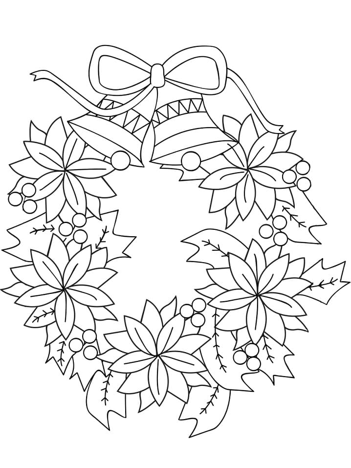 Desenhos de Guirlandas de Natal fácil impressão para colorir