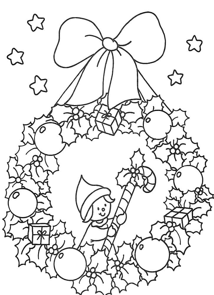 Desenhos de Guirlandas de Natal impressão gratuita para colorir