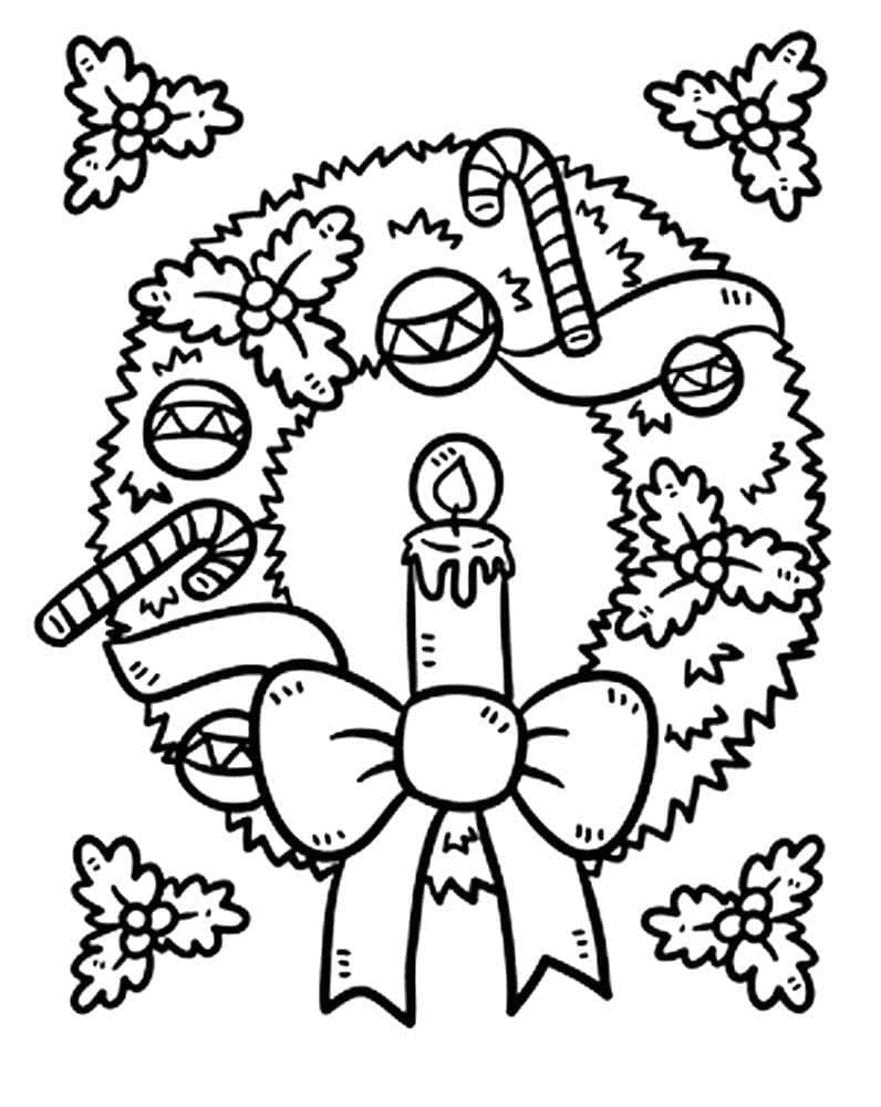 Desenhos de Guirlandas de Natal imprimível para colorir
