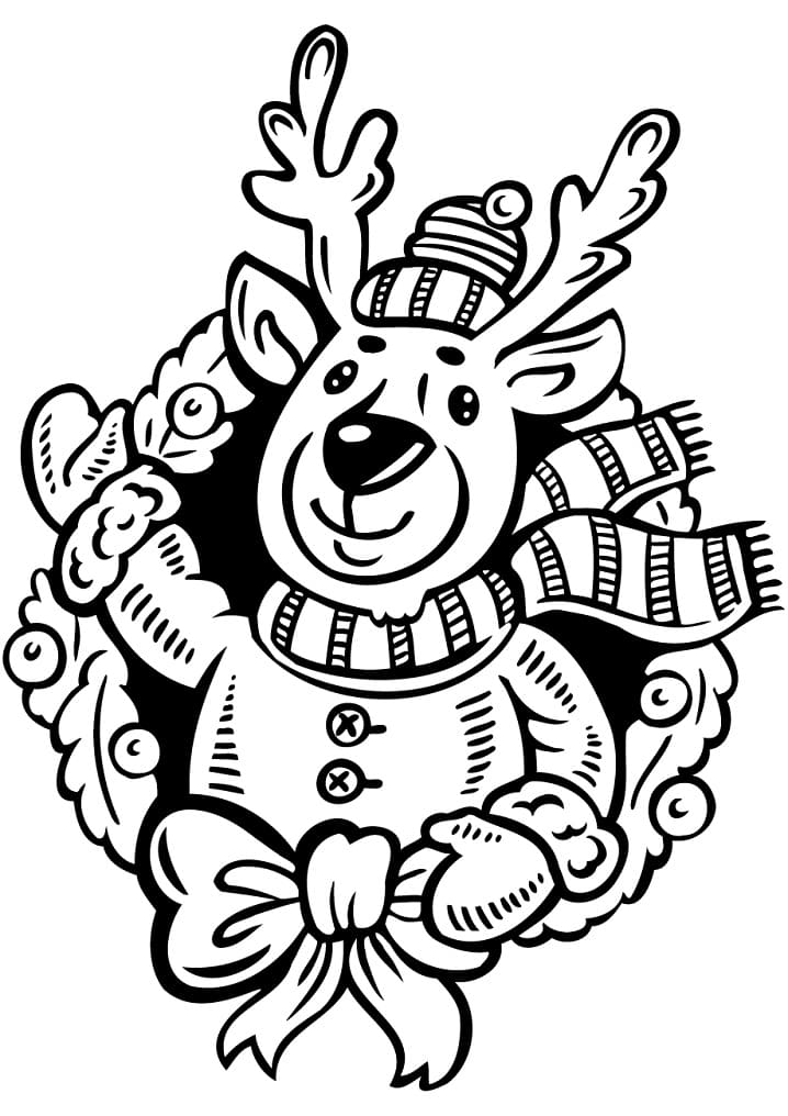 Desenhos de Guirlandas de Natal simples grátis para colorir
