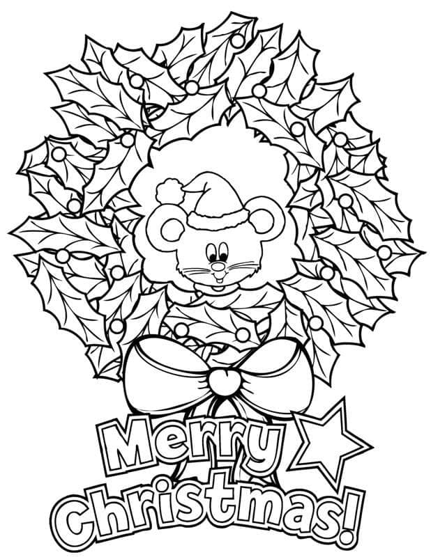 Desenhos de Guirlandas de Natal simples impressão para colorir