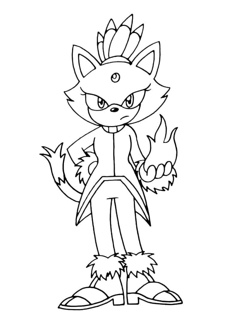 Desenhos de Imagem Blaze the Cat impressão para colorir