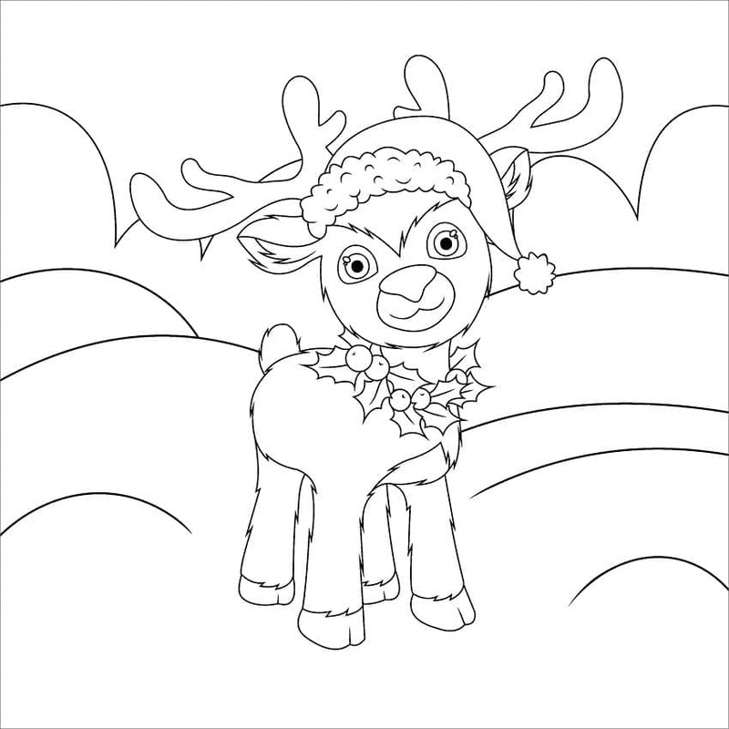 Desenhos de Imagem Natal Kawaii impressão gratuita para colorir