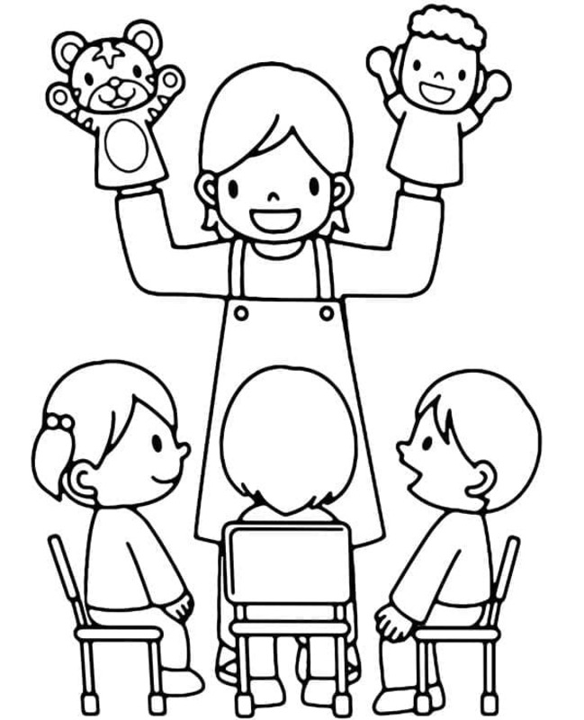 Desenhos de Imagem Professora para colorir