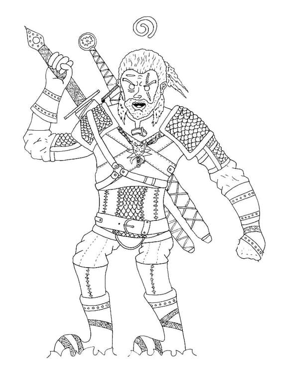 Desenhos de Imagem The Witcher impressão para colorir