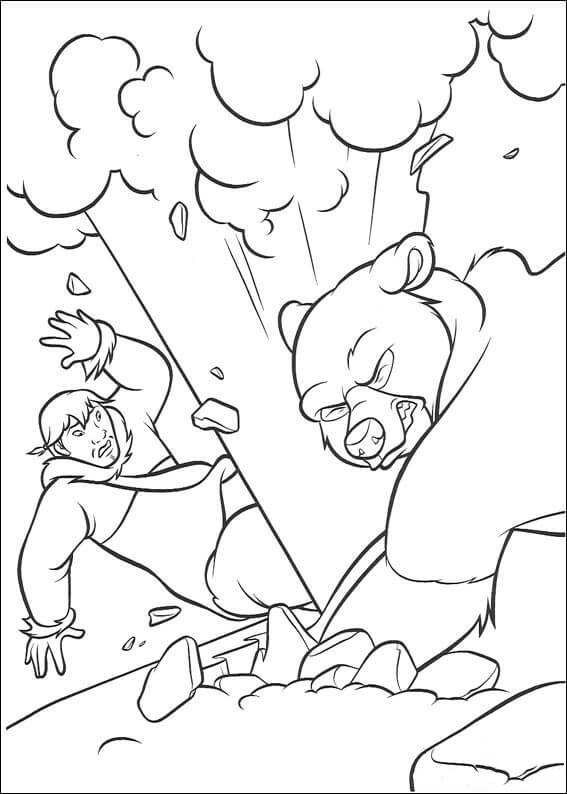 Irmão Urso Lutando para colorir