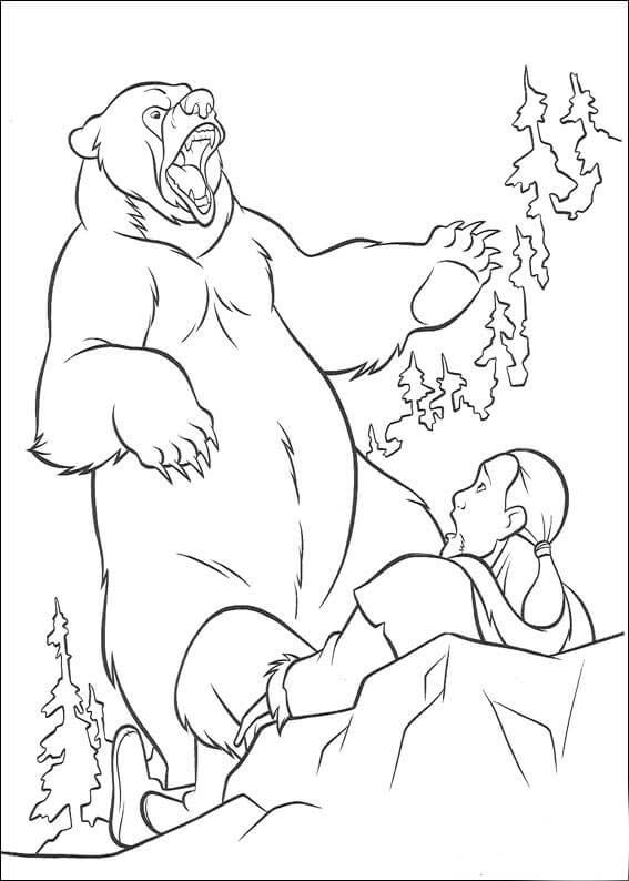 Irmão Urso Zangado para colorir