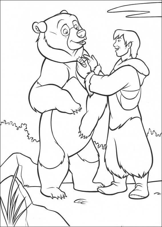 Irmão Urso e Amigo para colorir