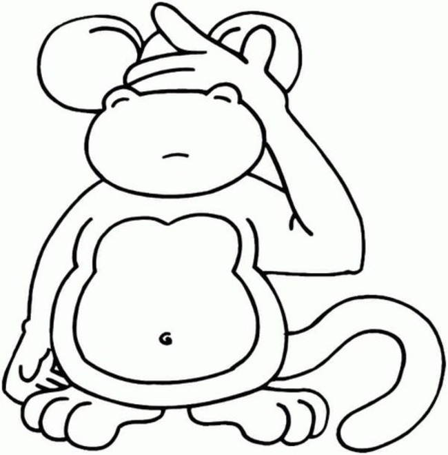 Desenhos de Macaco grátis imprimível para crianças para colorir
