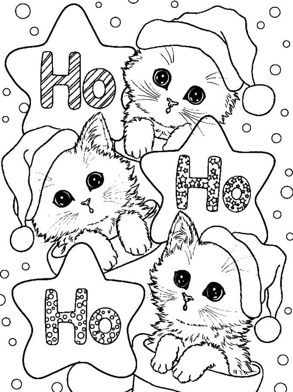 Desenhos de Natal Kawaii impressão para colorir