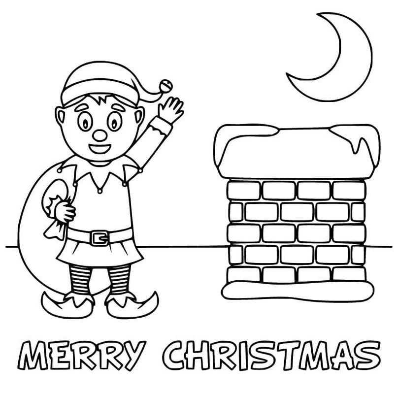 Desenhos de Natal Kawaii imprimível para crianças para colorir