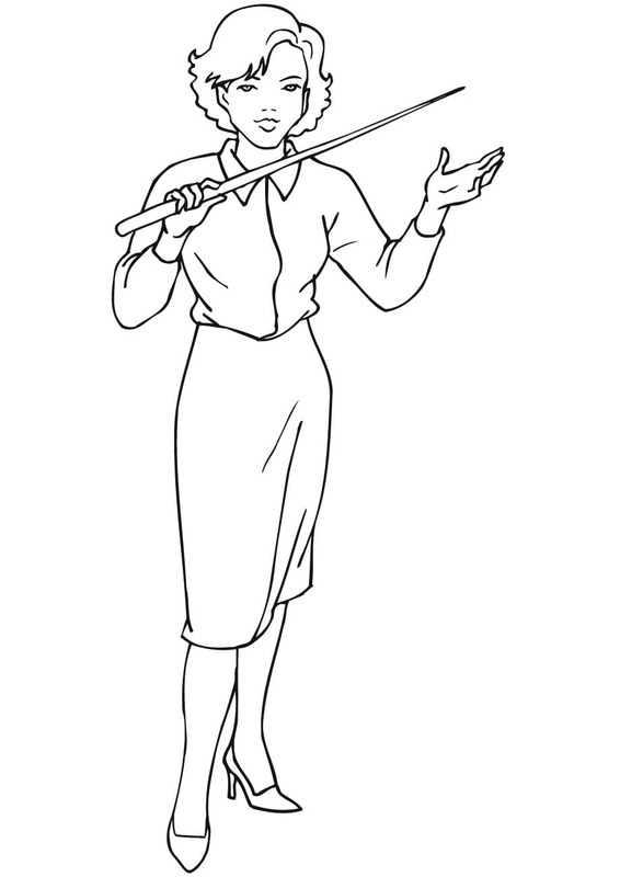 Desenhos de Professora 4 para colorir